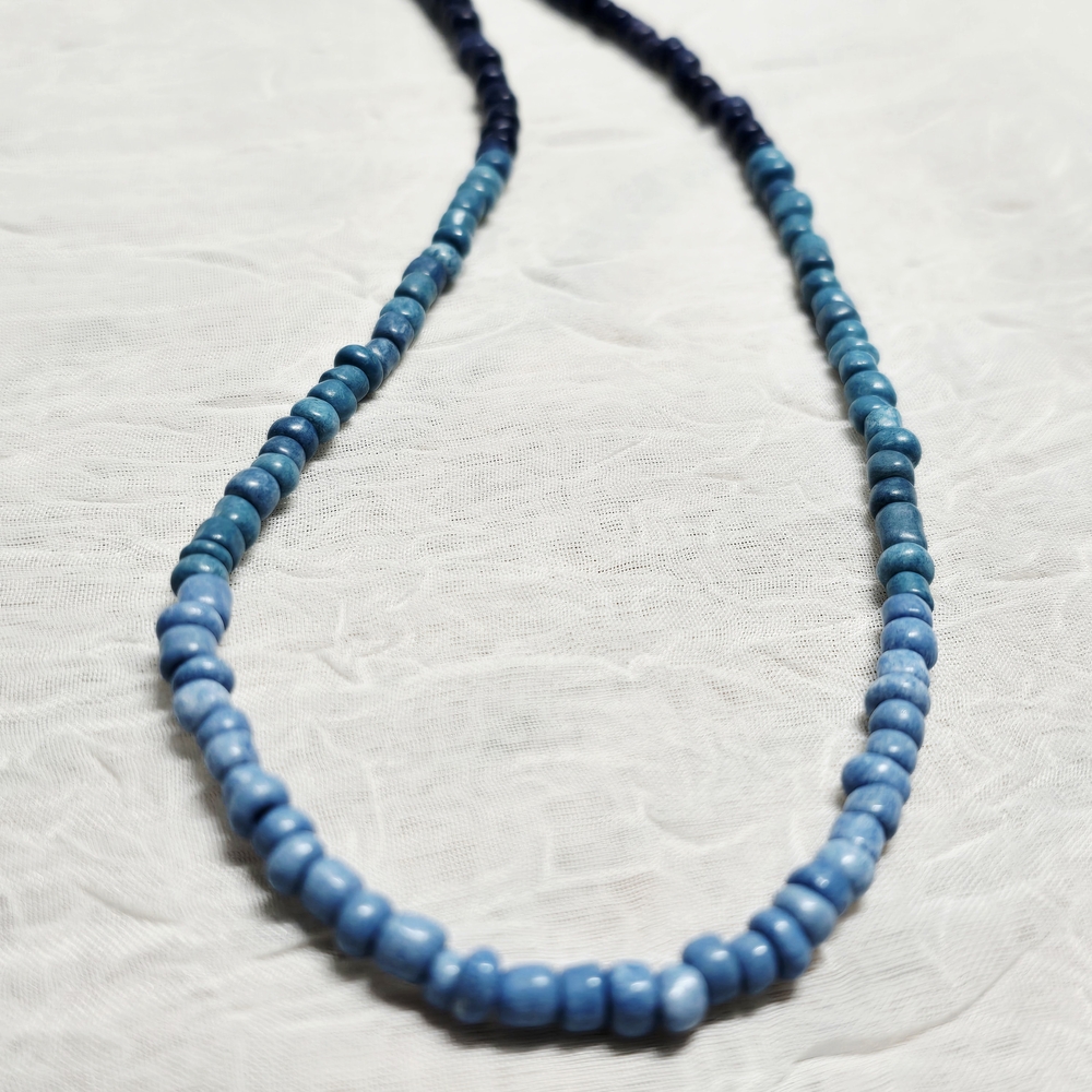 $1 with 5+bundle•Handmade Blue Glass Beaded Necklace